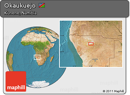 Satellite Location Map of Okaukuejo
