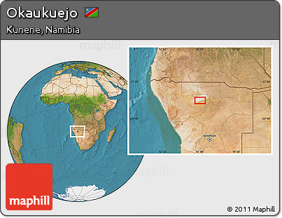Satellite Location Map of Okaukuejo