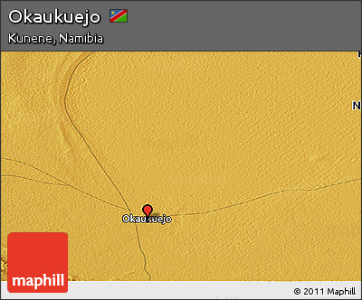 Physical Panoramic Map of Okaukuejo