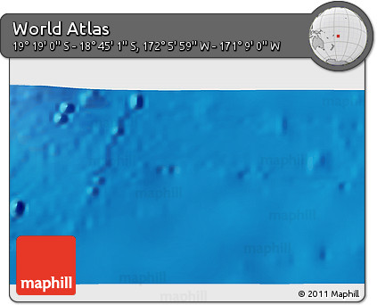 Physical 3D Map of the Area around 19° 2' 1" S, 171° 37' 30" W