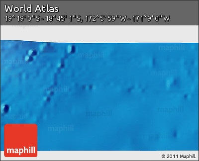 Physical 3D Map of the Area around 19° 2' 1" S, 171° 37' 30" W