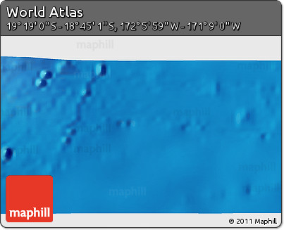 Physical 3D Map of the Area around 19° 2' 1" S, 171° 37' 30" W