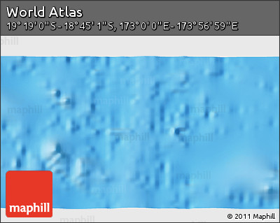 Physical 3D Map of the Area around 19° 2' 1" S, 173° 28' 29" E