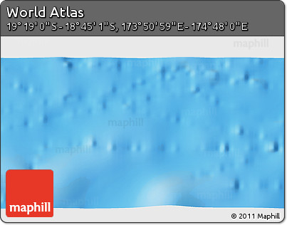 Physical 3D Map of the Area around 19° 2' 1" S, 174° 19' 29" E