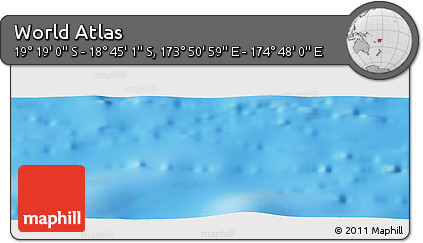 Physical Panoramic Map of the Area around 19° 2' 1" S, 174° 19' 29" E