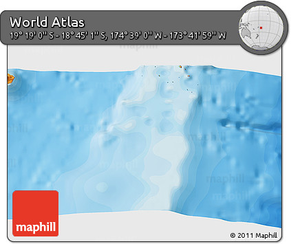 Political 3D Map of the Area around 19° 2' 1" S, 174° 10' 30" W