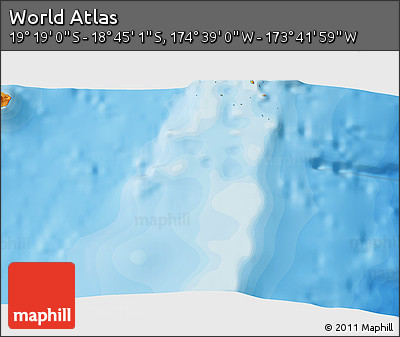 Political 3D Map of the Area around 19° 2' 1" S, 174° 10' 30" W