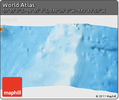 Political 3D Map of the Area around 19° 2' 1" S, 174° 10' 30" W