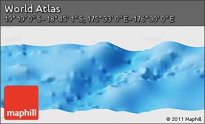 Physical Panoramic Map of the Area around 19° 2' 1" S, 176° 1' 30" E