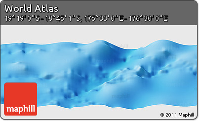 Physical Panoramic Map of the Area around 19° 2' 1" S, 176° 1' 30" E
