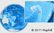 Shaded Relief Location Map of Undu