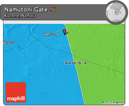 Political 3D Map of Namutoni Gate