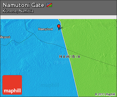 Political 3D Map of Namutoni Gate