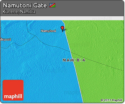 Political 3D Map of Namutoni Gate
