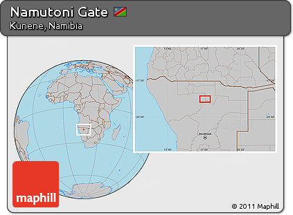 Gray Location Map of Namutoni Gate