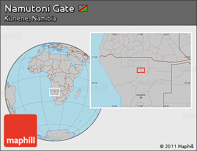 Gray Location Map of Namutoni Gate