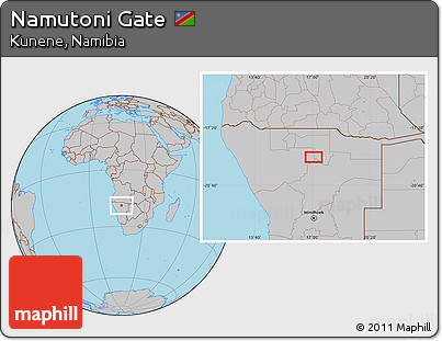 Gray Location Map of Namutoni Gate