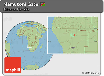 Savanna Style Location Map of Namutoni Gate