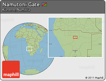 Savanna Style Location Map of Namutoni Gate