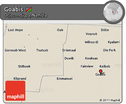Shaded Relief 3D Map of Goabis