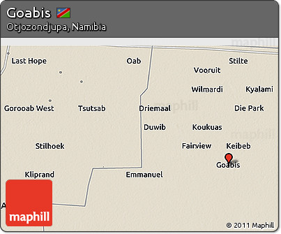 Shaded Relief 3D Map of Goabis