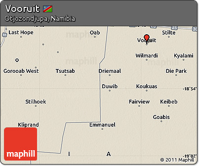 Shaded Relief Map of Vooruit
