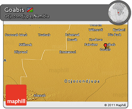 Physical Panoramic Map of Goabis