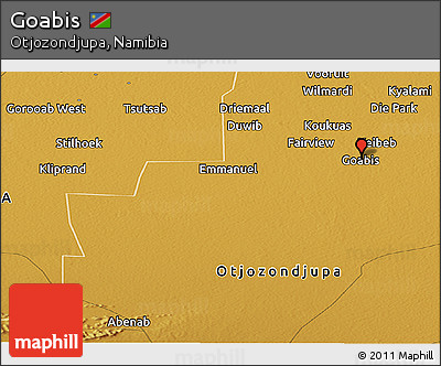 Physical Panoramic Map of Goabis