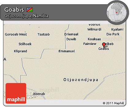 Shaded Relief Panoramic Map of Goabis