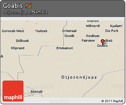Shaded Relief Panoramic Map of Goabis