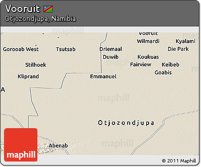 Shaded Relief Panoramic Map of Vooruit