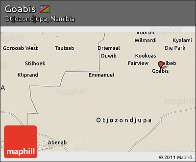 Shaded Relief Panoramic Map of Goabis