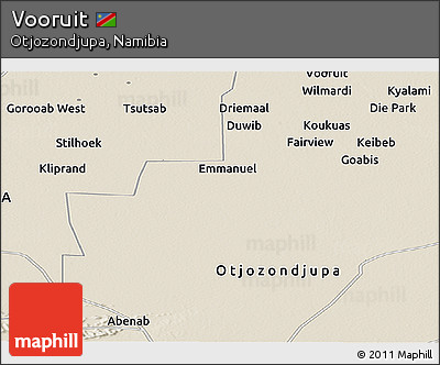 Shaded Relief Panoramic Map of Vooruit