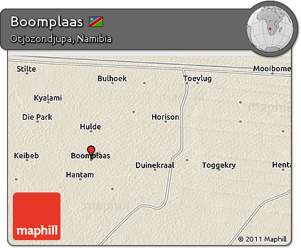 Shaded Relief 3D Map of Boomplaas