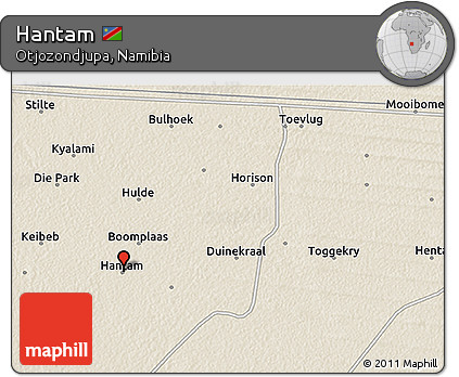 Shaded Relief 3D Map of Hantam