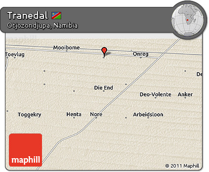 Shaded Relief 3D Map of Tranedal