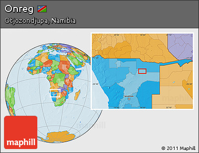 Political Location Map of Onreg