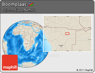Shaded Relief Location Map of Boomplaas