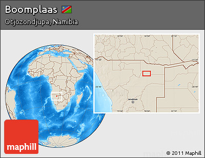 Shaded Relief Location Map of Boomplaas