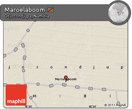 Shaded Relief Map of Maroelaboom