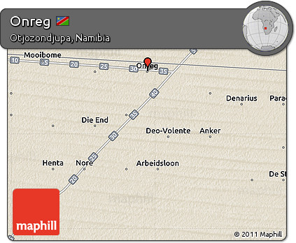 Shaded Relief Map of Onreg