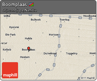 Shaded Relief Map of Boomplaas