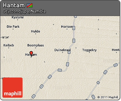 Shaded Relief Map of Hantam