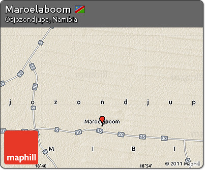 Shaded Relief Map of Maroelaboom