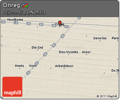 Shaded Relief Map of Onreg