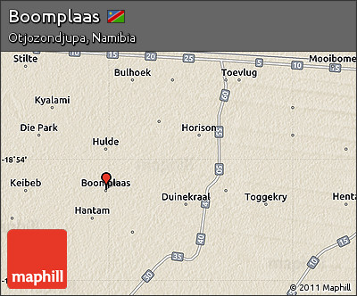 Shaded Relief Map of Boomplaas