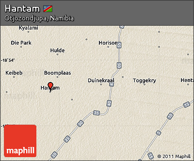 Shaded Relief Map of Hantam