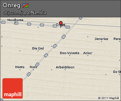 Shaded Relief Map of Onreg