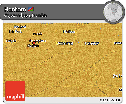 Physical Panoramic Map of Hantam