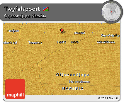 Physical Panoramic Map of Twyfelspoort